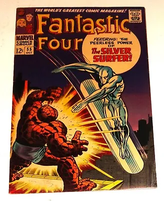 Buy Fantastic Four #55 Kirby Classic Awesome Silver Surfer Cover Glossy 7.0-8.0 1966 • 127.71£