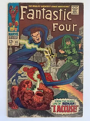 Buy Fantastic Four #65 5.0 Vg/fn 1967 1st Ronan The Accuser Marvel Comics • 30.27£