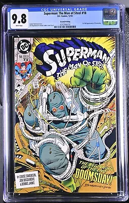 Buy Superman Man Of Steel #18 CGC 9.8 1st Full App Of Doomsday 1992 2nd Print • 93.19£