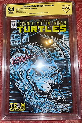 Buy Teenage Mutant Ninja Turtles #58 Fan Club CBCS SS 9.4 IDW TMNT SIGNED By Eastman • 62.12£