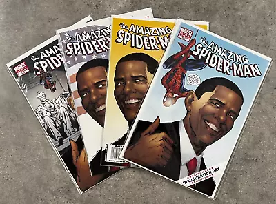 Buy The Amazing Spider-Man #583 Obama Variants 1st, 2nd, 4th & 5th Printing Set Of 4 • 139.79£