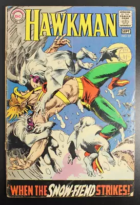 Buy Hawkman #27 DC Comics 1968 Joe Kubert Cover - 'When The Snow-Fiend Strikes !'  G • 4£