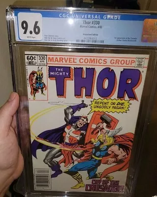 Buy THOR #330 CGC 9.6 WHITE PAGES Key NEWSSTAND 1ST APP CRUSADER Appearance 1983 • 77.66£