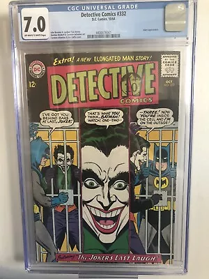 Buy Detective Comics #332. Dc Comics 1964. Classic Infantino Joker Cover! Cgc 7.0 • 280£