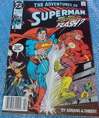 Buy Adventures Of Superman #463 DC Comics February 1990 Races Against The Flash • 19.30£