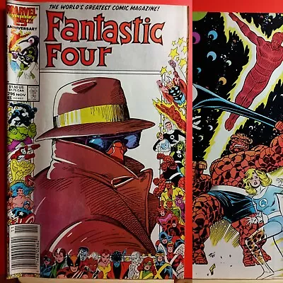 Buy 1986 Marvel Comics Fantastic Four 296 Marvel 25th Anniversary Newsstand Cover Va • 9.32£