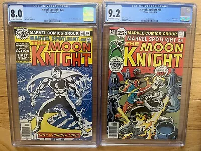 Buy Marvel Spotlight #28 CGC 8.0 + #29 9.2 1st Solo Moon Knight (1976) • 178.61£