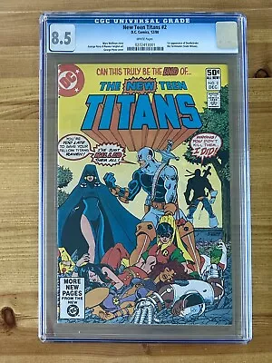 Buy New Teen Titans 2 (1980) – DC Comics Bronze Age Key 1st Deathstroke– CGC 8.5 • 120£