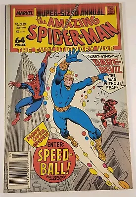 Buy Amazing Spider-Man Annual #22 Newsstand High Grade Key 1st Speedball Marvel 1988 • 23.29£