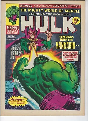 Buy MIGHTY WORLD OF MARVEL #55 - 20 Oct 1973 - High Grade - Hulk Mandarin Fan Four • 9.95£