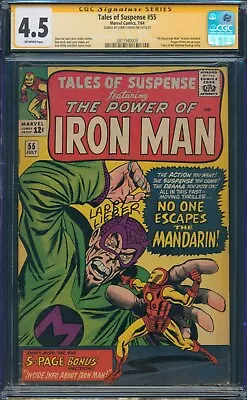 Buy Tales Of Suspense #55 1964 Cgc 4.5 Owp Ss Signed Larry Lieber Mandarin Marvel • 399.95£