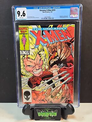 Buy The Uncanny X-men #213 Cgc Graded 9.6 - Wolverine V. Sabretooth - 1987 • 97.07£