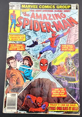 Buy Amazing Spider-man #195 (1979) / Fn- /  2nd Black Cat App & Origin Newsstand • 15.43£