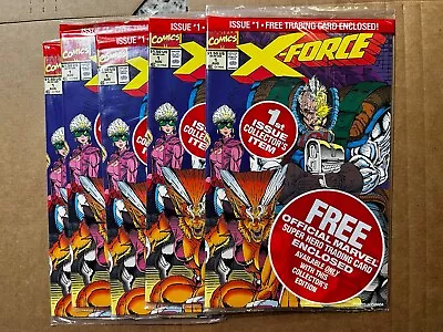 Buy X-FORCE #1 FULL SET OF 5 POLYBAGGED CARDS  (1991) MARVEL NM Unread Deadpool • 17.70£