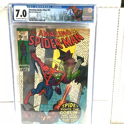 Buy Amazing Spider-Man #97 CGC 7.0 Custom Spidey Label Green Goblin • 120.37£