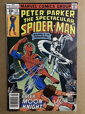 Buy Spectacular Spiderman #22 1978 Marvel Comic  1st Moon Knight Spider-man Meeting • 174.70£