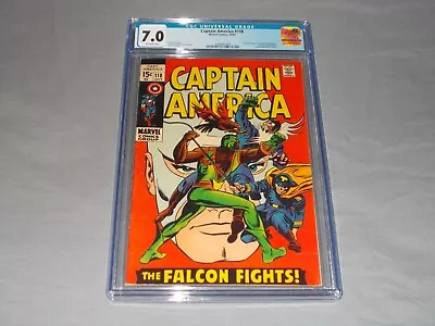 Buy Captain America #118 CGC 7.0 F/VF (Marvel - 10/69) 2nd Falcon! • 76.11£