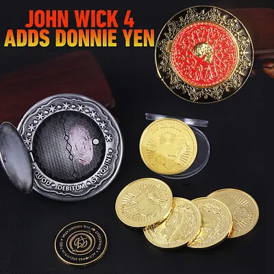 Buy John Wick Gold Coin  Blood Oath Marker Adjudicator Medallion Keanu Reeves Props  • 8.62£