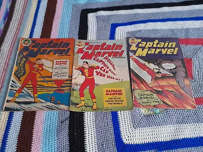 Buy 3 Captain Marvel Adventures Comics Nos 61 64 66 1951 L Miller & Son Box 177 • 7£