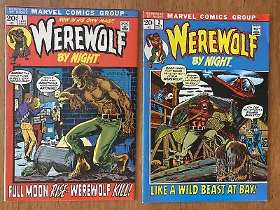 Buy Werewolf By Night 1 & 2 FN/VF 7.0 & FN+ 6.5 1972 Ploog Monsters • 229.10£