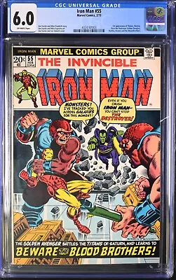 Buy Iron Man 55 CGC 6.0 Off WHITE Pages Marvel 1973 1st Appearance Thanos Drax! KEY! • 427.13£