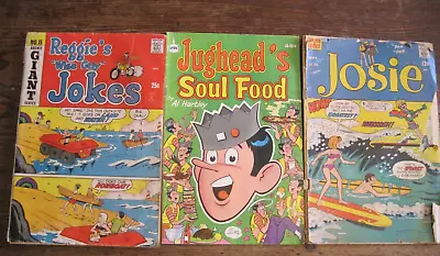 Buy Vtg Archie Comics-lot Of 3-josie-1968/jugheads Soul Food-1979&reggies Jokes-'70 • 6.21£