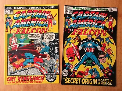 Buy Lot Of *2* CAPTAIN AMERICA: #152, 155 *Key!* Very Bright & Glossy! White Pgs! • 35.69£