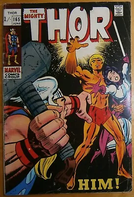 Buy THOR #165 1st Full HIM Adam Warlock Marvel Silver Age Key Comic June 1969 VG • 74.95£