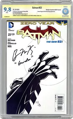 Buy Batman #23C Capullo B&W 1:100 Variant CBCS 9.8 SS Ben McKenzie 2013 • 139.79£