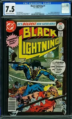 Buy Black Lightning #1 (1977) CGC 7.5! Origin And 1st Appearance Of Black Lightning! • 85.42£