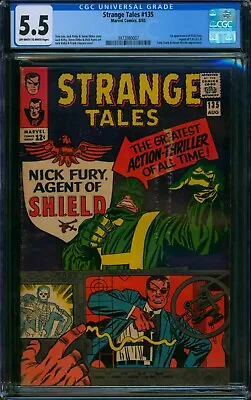 Buy Strange Tales #135 ⭐ CGC 5.5 ⭐ 1st App Of NICK FURY! SHIELD Marvel Comic 1965 • 205.80£