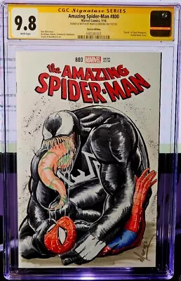Buy AMAZING SPIDER-MAN #800 Blank Marcos Medina Signed + Venom Sketch CGC 9.8 • 271.81£