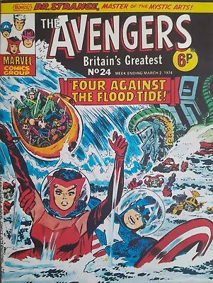 Buy THE AVENGERS No. 24 Mar. 2nd 1974 Vintage UK Marvel Comic Book Collectible F/VFC • 8.25£