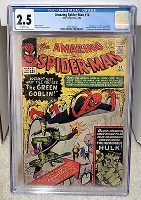 Buy Amazing Spider-Man #14 (1964) CGC 2.5 - 1st App. Green Goblin Marvel Comics Key • 1,164.87£
