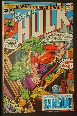 Buy Incredible Hulk #193 Nov 1975 HULK Vs DOC SAMSON  • 116.48£