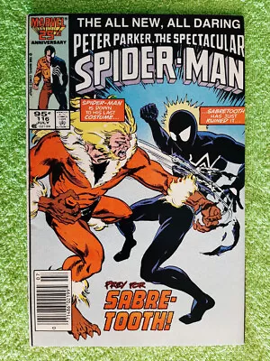 Buy SPECTACULAR SPIDERMAN #116 NM Newsstand Canadian Price Variant Sabertooth RD6054 • 14.61£