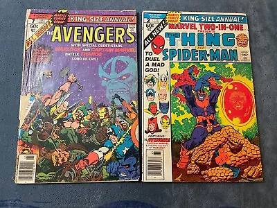 Buy Avengers Annual #7 Marvel Two In One Annual #2 King Size Key Thanos Low Grade • 46.60£