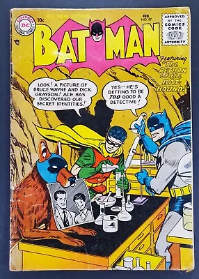 Buy Batman #97 2nd Appearance Ace The Bat-Hound DC Comics 1956 • 252.40£