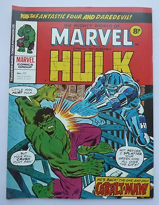 Buy Mighty World Of Marvel #183 - Hulk Marvel UK Comic 3 April 1976 VF- 7.5 • 7.25£