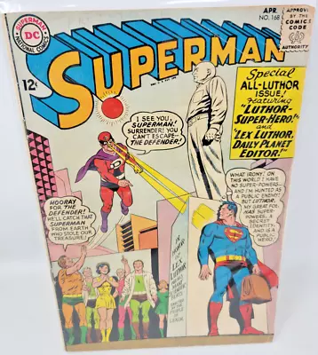 Buy Superman #168 Dc Silver Age Curt Swan Cover Art Lex Luthor App *1964* 4.0 • 9.89£