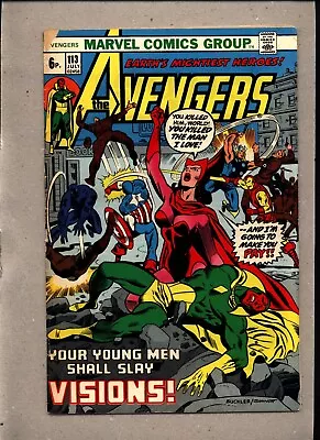 Buy Avengers #113_july 1973_very Good_ Young Men Shall Slay Visions _bronze Age Uk! • 0.99£