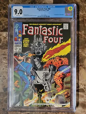 Buy Fantastic Four #80 CGC 9.0  1968 Stan Lee Jack Kirby 1st Tomazooma WHITE Pages • 132.02£