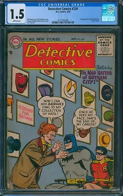 Buy Detective Comics #230 ⭐ CGC 1.5 ⭐ 1st App Of Mad Hatter! Batman DC Comic 1956 • 465.19£