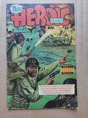 Buy HEROIC COMICS #88 (1953) VG- Flamethrower Cover GOLDEN AGE WAR FAMOUS FUNNIES • 14.76£