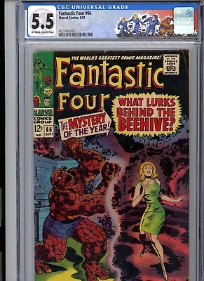 Buy Fantastic Four #66 1967 Marvel CGC 5.5 OW/White • 45.43£