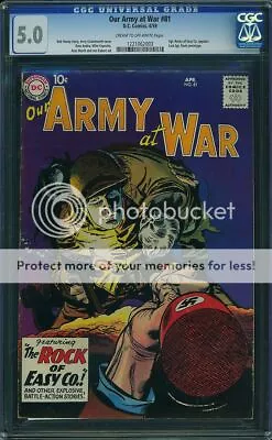 Buy Our Army At War #81 CGC 5.0 DC 1959 Sgt. Rock Prototype Until #83! F7 123 1 Cm • 1,393.24£