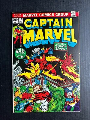 Buy CAPTAIN MARVEL #27 July 1973 1st Full Apearance Of EROS / STARFOX Thanos Drax • 63.68£