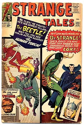 Buy STRANGE TALES #123 FA/G, 1st App. Beetle, Steve Ditko Dr. Marvel Comics 1964 • 15.56£