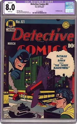 Buy Detective Comics #61 CGC 8.0 TRIMMED 1942 2122188004 • 1,353.72£