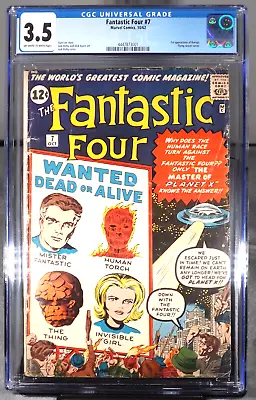 Buy FANTASTIC FOUR #7 CGC 3.5  1st Appear. Of Kurrgo 1962 Stan Lee Jack Kirby Marvel • 217.44£